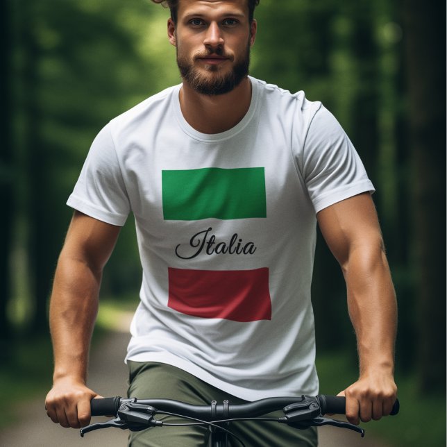 Camiseta Bandeira italiana - Vertical com Itália no Centro (Criador carregado)