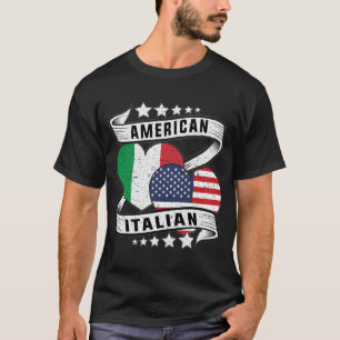 Camiseta bandeira ítalo-americana metade italiana metade am