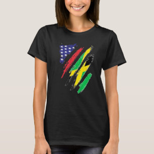 Camiseta Bandeira Jamaicana Americana Cultivada EUA Patriot