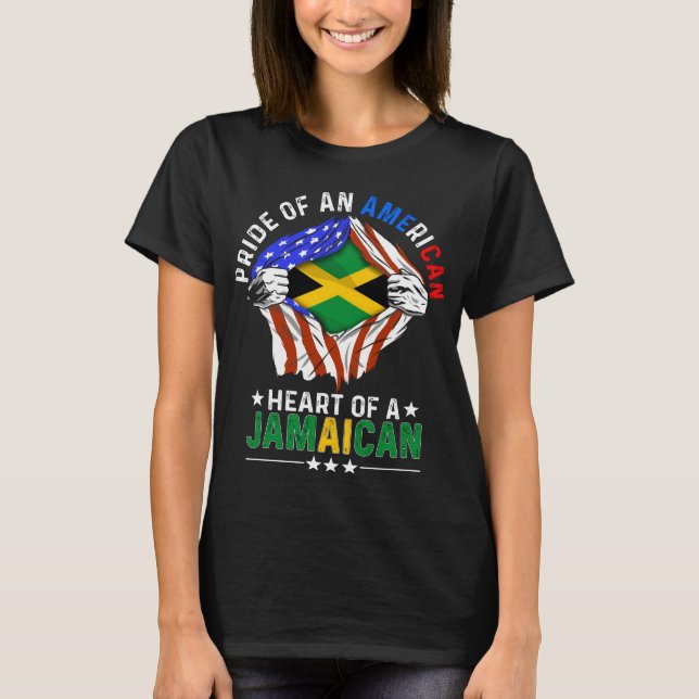 Camiseta Bandeira jamaicana americana estrangeira (Frente)