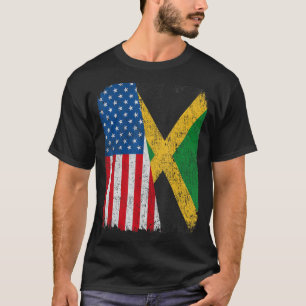 Camiseta Bandeira jamaicana americana Half USA Jamaica Root