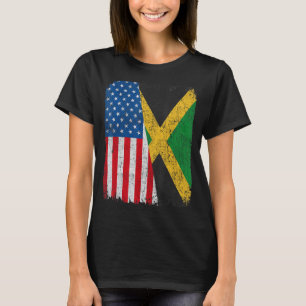 Camiseta Bandeira jamaicana americana Half USA Jamaica Root