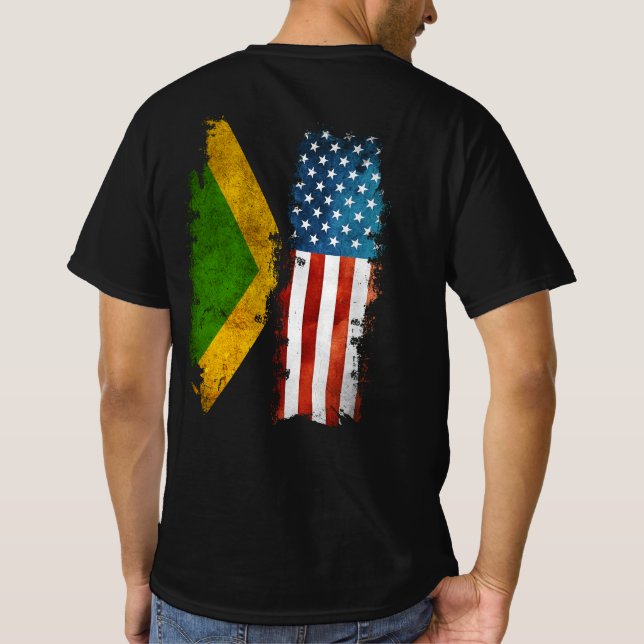 Camiseta Bandeira jamaicana americana Jamaica Usa (Verso)