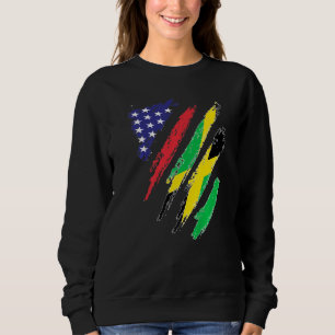 Camiseta Bandeira Jamaicana Cultivada nos EUA Mês da Heranç