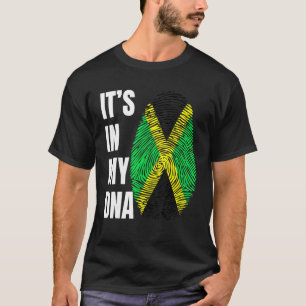 Camiseta Bandeira jamaicana do DNA de impressão digital
