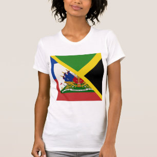 Camiseta Bandeira jamaicana do Haiti Half Jamaica Haiti