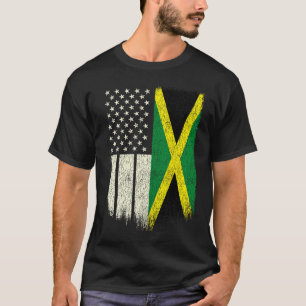 Camiseta Bandeira Jamaicana e Americana  Patrimônio Jamaica