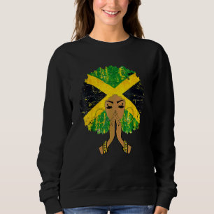 Camiseta Bandeira Jamaicana Mulher Preta Rainha Melanina Af