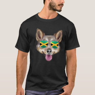 Camiseta Bandeira Jamaicana Swedish Vallhund Cachorro Jamai