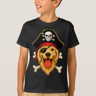 Camiseta Bandeira Jolly Roger de Pirata do Cão Retriever Do