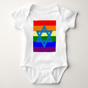 Camiseta Bandeira judaica do orgulho gay