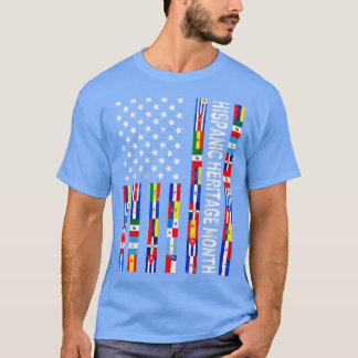 Camiseta Bandeira latino-americana Herança hispânica Mês Tu