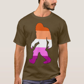 Camiseta Bandeira Lésbica Bigfoot Sasquatch LGBTQ Ally T-