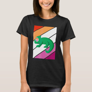Camiseta Bandeira Lésbica Orgulho Camaleão Aliada Orgulhosa