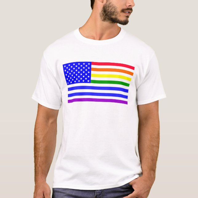 Camiseta Bandeira LGBT EUA (Frente)