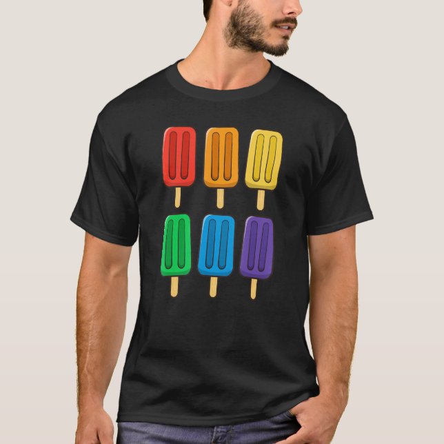 Camiseta Bandeira Lgbt Popsicles 4 De Julho Gay Sutil Prim (Frente)