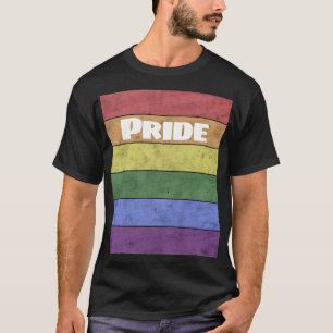 Camiseta Bandeira LGBT vintage texto branco desgastado Orgu