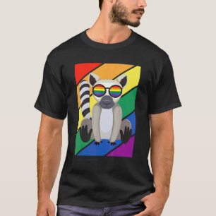 Camiseta Bandeira Lgbtq Mês do Orgulho Gay Arco-íris Lêmure