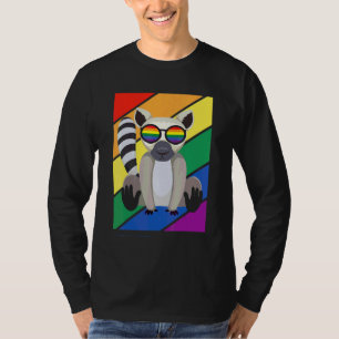 Camiseta Bandeira Lgbtq Mês do Orgulho Gay Arco-íris Lêmure