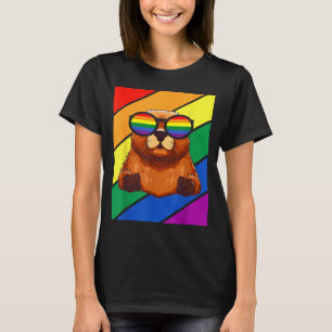 Camiseta Bandeira LGBTQ Mês do Orgulho Gay Groundhog Com Gl