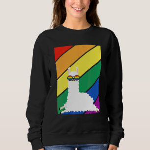 Camiseta Bandeira Lgbtq Mês do Orgulho Gay Lhama Arco-íris