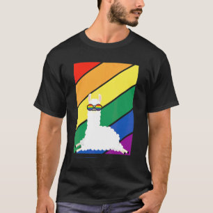 Camiseta Bandeira Lgbtq Mês do Orgulho Gay Lhama Arco-íris 