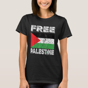 Camiseta Bandeira Livre Da Palestina E Mapa Vintage Afetado