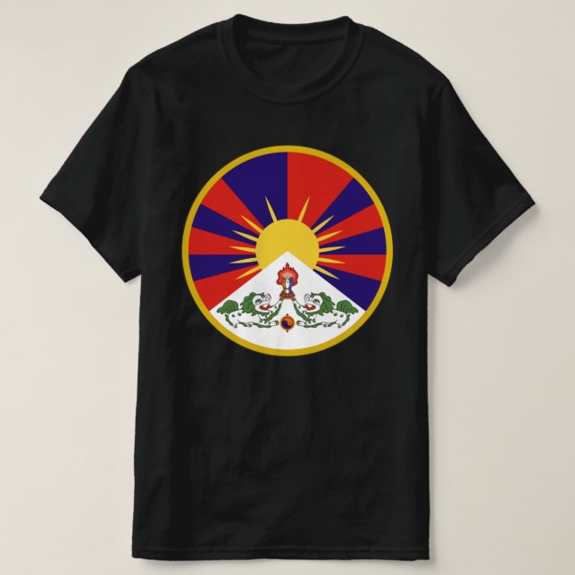 Camiseta Bandeira Livre do Tibete - Budismo Tibetano budist (Frente do Design)