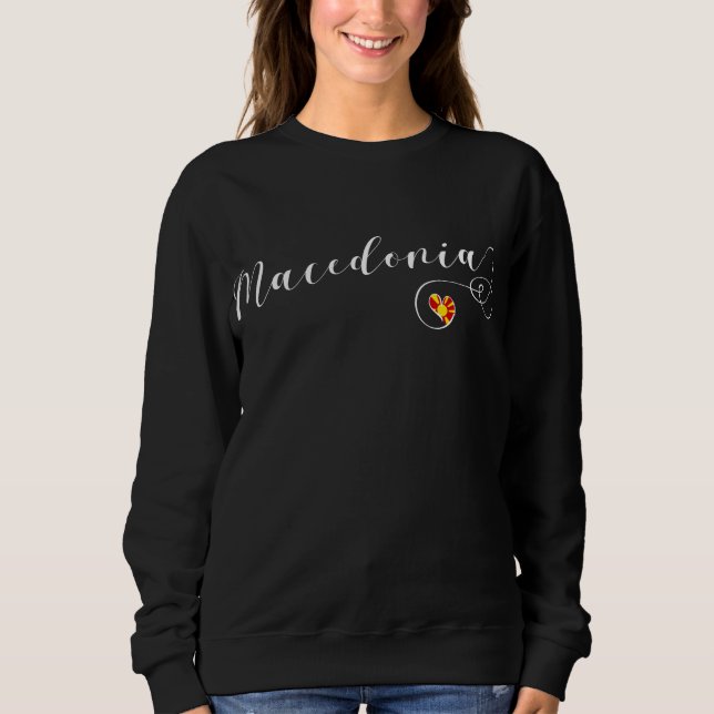Camiseta Bandeira Macedônica No Coração, Macedônia (Frente)