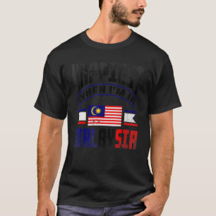 Camiseta Bandeira Malaia mais feliz quando eu estou em Mala