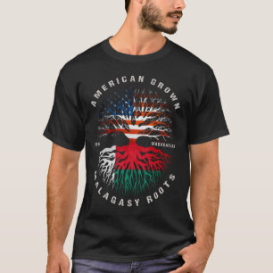 Camiseta Bandeira Malgaxe Americana Cresce em Madagáscar