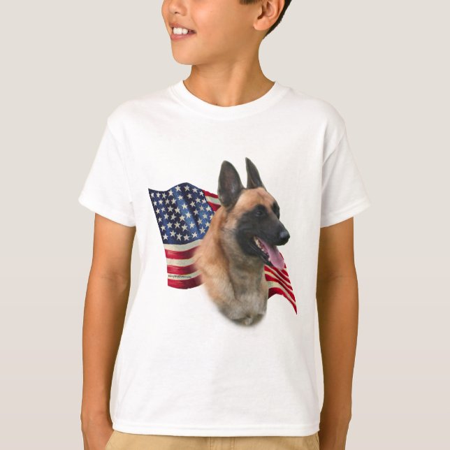 Camiseta Bandeira Malinois belga (Frente)