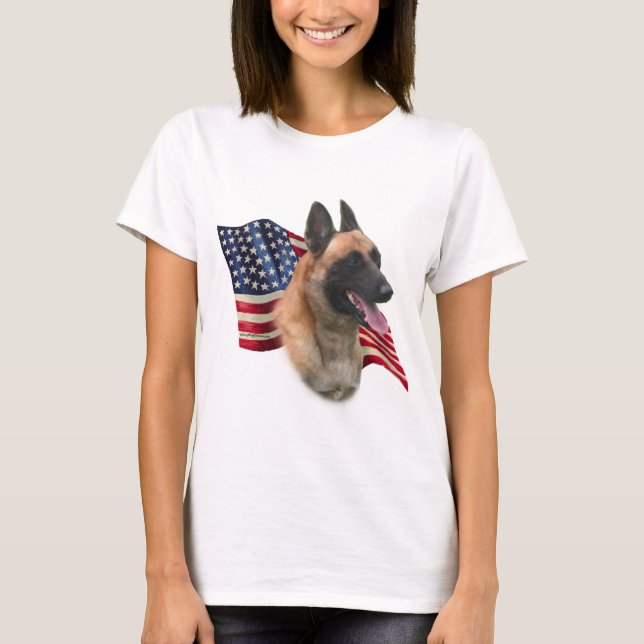 Camiseta Bandeira Malinois belga (Frente)