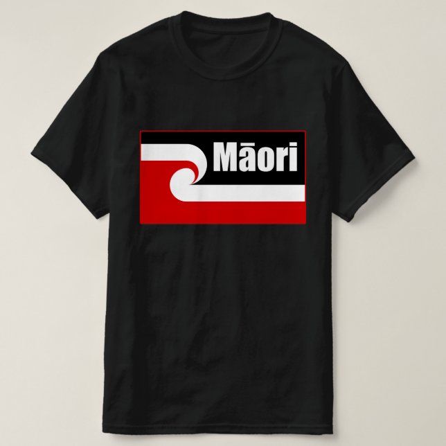 Camiseta Bandeira Maori,Bandeira Tino Rangatiratanga, Māori (Frente do Design)