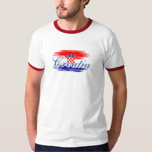 Camiseta bandeira mapa da Croácia