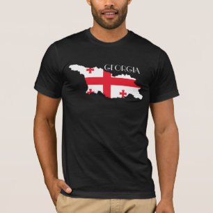 Camiseta Bandeira-Mapa de Geórgia (país)