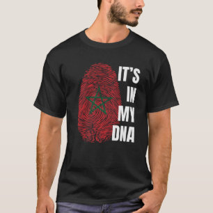 Camiseta Bandeira Marrocos DNA Impressão Digital Impressã