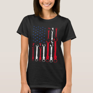 Camiseta Bandeira Mecânica 4 De Julho Mecânica Patriótica U