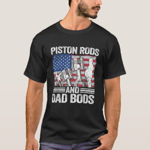 Camiseta Bandeira Mecânica-Americana 4 De Julho De Pistões