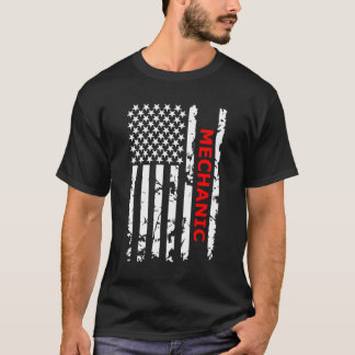 Camiseta Bandeira Mecânica Americana Orquânica Americana