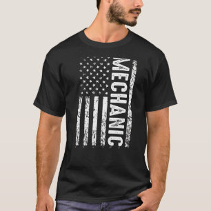 Camiseta Bandeira Mecânica Patriótica Mecânica Americana Ba