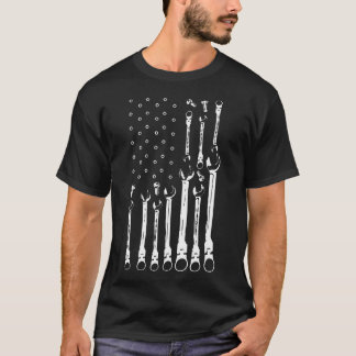 Camiseta Bandeira Mecânica Shirt Patriotic Mechanic Usa Fla