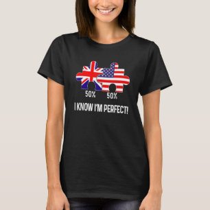 Camiseta Bandeira Meio Americana Meio Britânica Mapa Combin