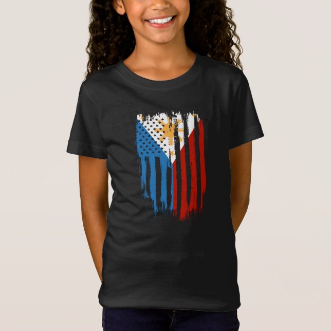 Camiseta Bandeira Metade Americana das Filipinas (Frente)