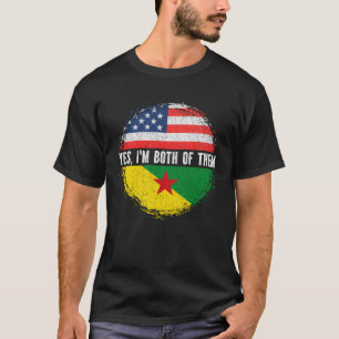 Camiseta Bandeira Metade Americana do Guianan Francês EUA