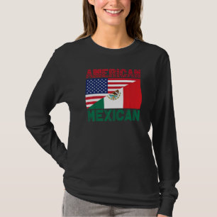 Camiseta Bandeira metade americana metade mexicana  