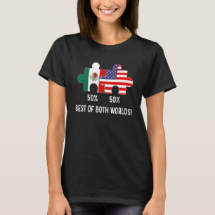 Camiseta Bandeira metade americana metade mexicana combinad