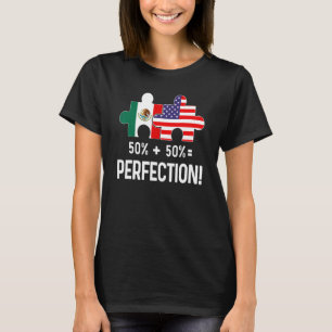 Camiseta Bandeira metade americana metade mexicana Mapa com