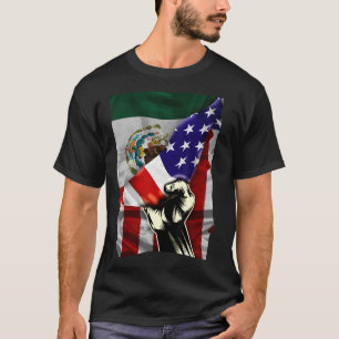 Camiseta Bandeira Metade Americana ROOTS USA Flag México D