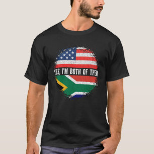 Camiseta Bandeira Metade Americana Semestre Sul-Africana EU